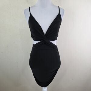 SABORA Women's Bodycon Ruched Cut Out Dress Size Small Stretch